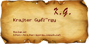 Krajter György névjegykártya